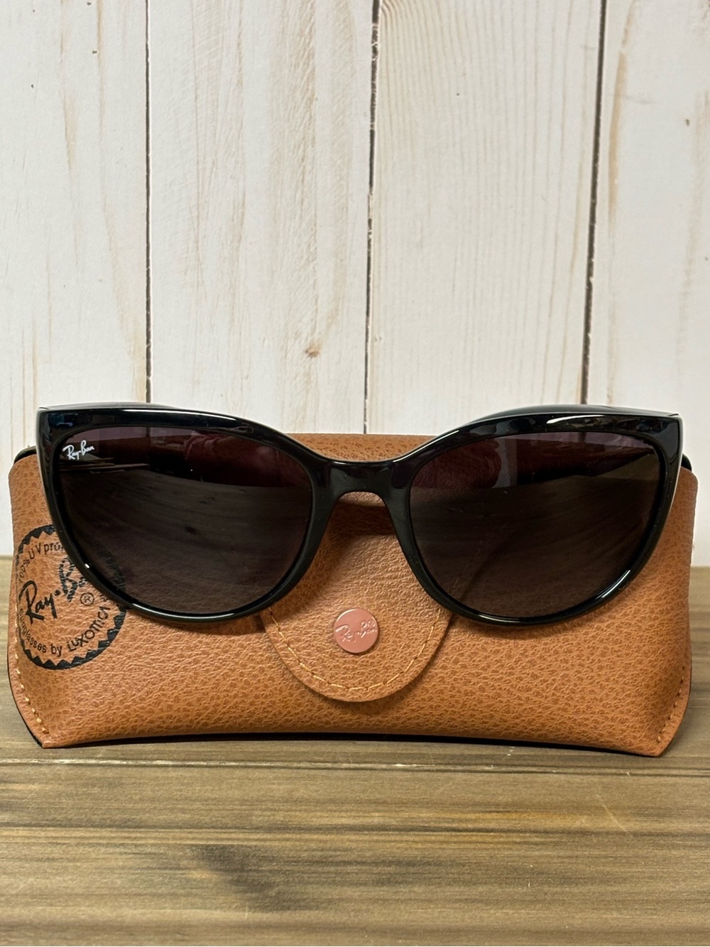Ray-Ban Women's Black Cat-Eye Sunglasses with Dark Lenses